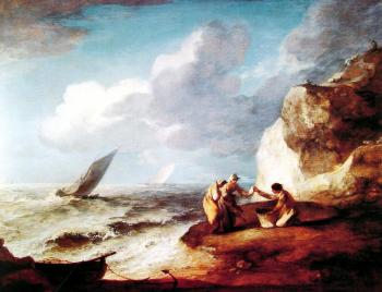 Thomas Gainsborough : A Rocky Coastal Scene